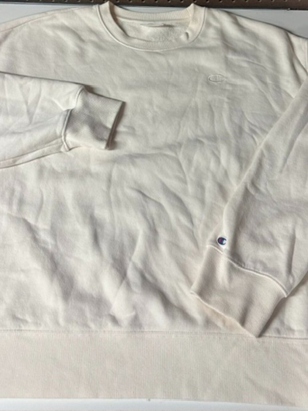 CHAMPION Women's Sweatshirt Large White LOOK